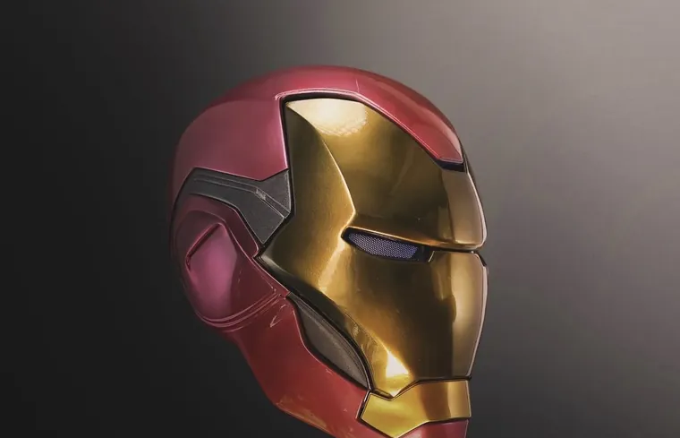 Iron Man MK85 helmet, painted red and gold